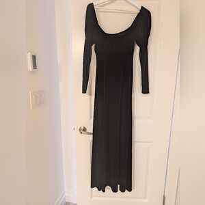 Gothic black velvet gown Bridgerton meets Morticia